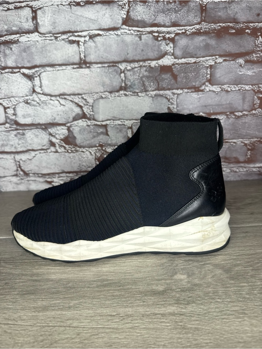 Ash Spot Ribbed Black Knit Ankle Sock Sneakers Shoes Women Sz 41EU/10-10.5M US
